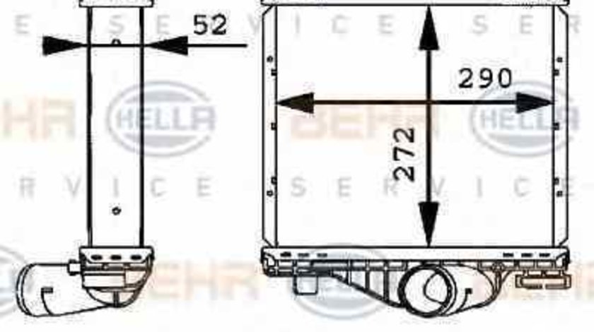 Radiator intercooler MERCEDES-BENZ VITO caroserie 638 HELLA 8ML 376 723-701