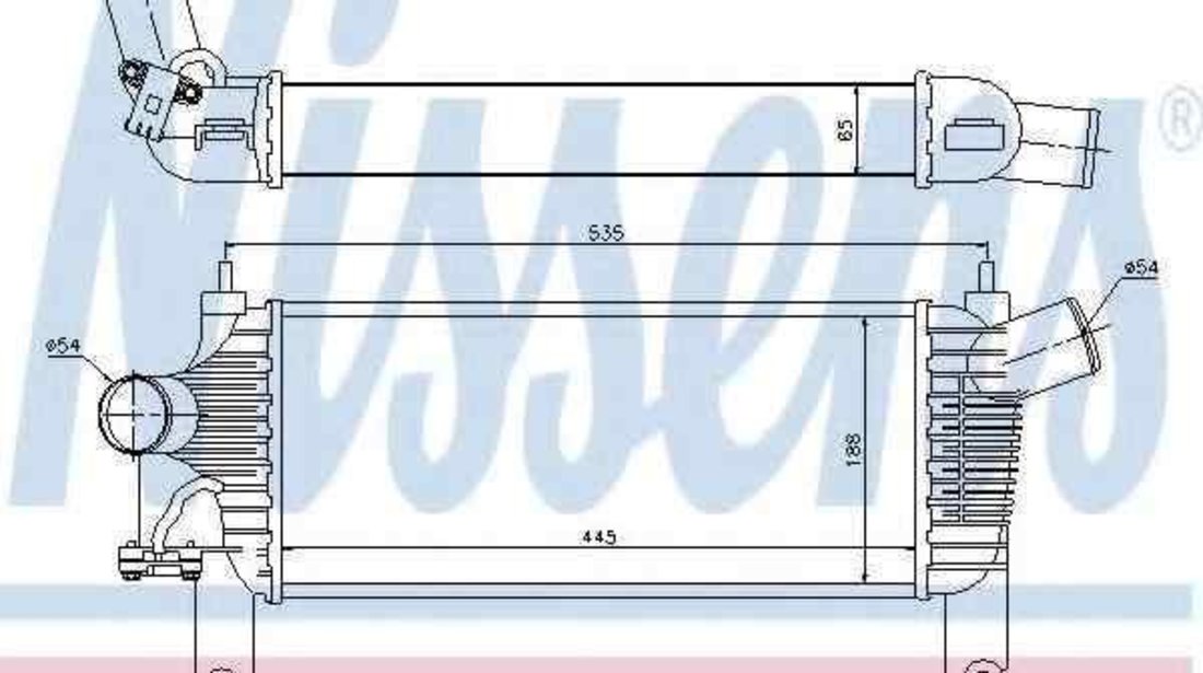 Radiator intercooler NISSAN NAVARA (D40) NISSENS 96622