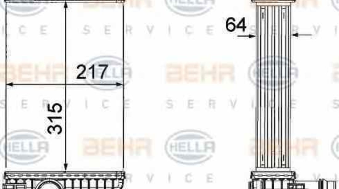 Radiator intercooler OPEL MERIVA B HELLA 8ML 376 756-431