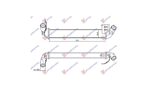 Radiator intercooler Renault Clio 2 1.5 dCi 2001-2006 NOU 8200245599 8200742599 (570x84x50)