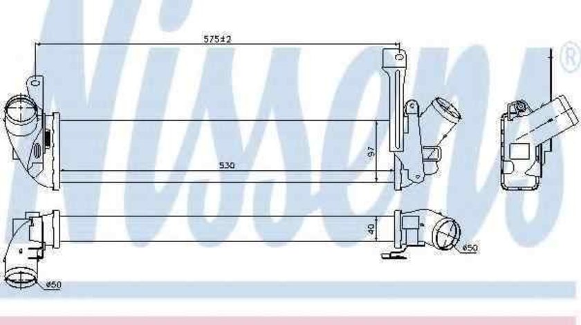 Radiator intercooler RENAULT KANGOO Express (FC0/1_) NISSENS 96563