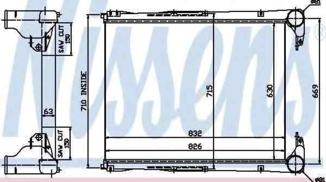 Radiator intercooler RENAULT TRUCKS Premium NISSENS 96967