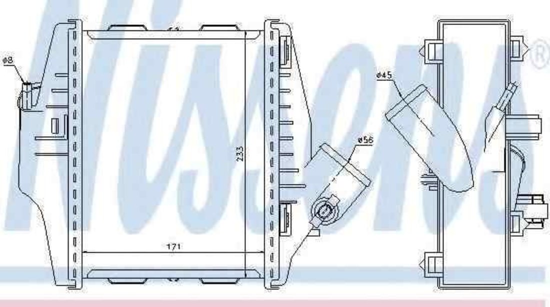 Radiator intercooler SMART FORTWO Cabrio (451) NISSENS 96579