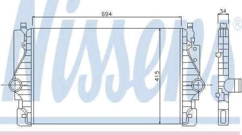 Radiator intercooler VW TRANSPORTER IV caroserie (70XA) NISSENS 96755