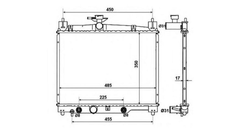 Radiator lichid racire Toyota YARIS/VITZ (SCP1_, NLP1_, NCP1_) 1999-2005 #2 01153014