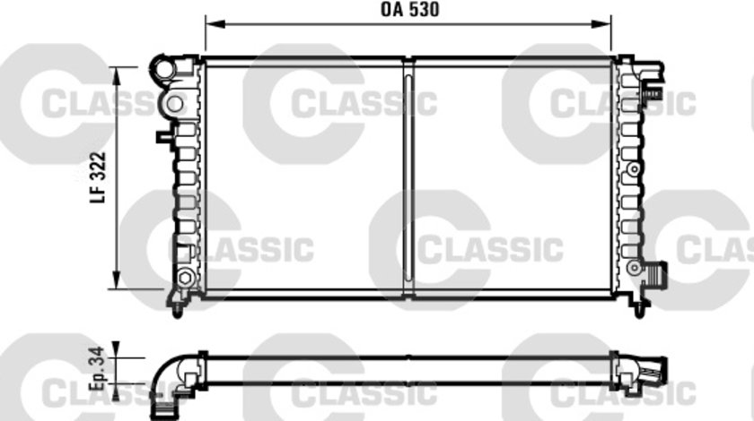 Radiator, racire motor (231530 VALEO) Citroen,PEUGEOT