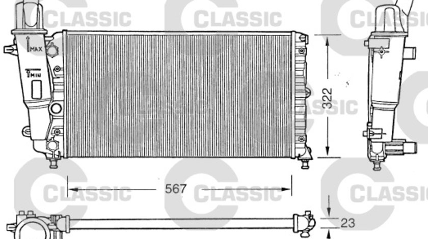 Radiator, racire motor (231558 VALEO) FIAT