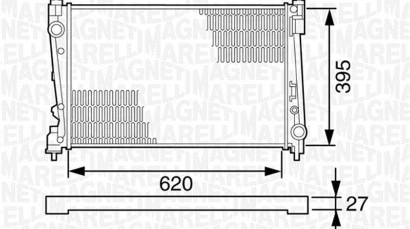 Radiator, racire motor (350213124800 MAGNETI MARELLI) ABARTH,ALFA ROMEO,CHRYSLER,FIAT,LANCIA,OPEL,VAUXHALL