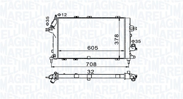 Radiator, racire motor (350213153400 MAGNETI MARELLI) OPEL,VAUXHALL