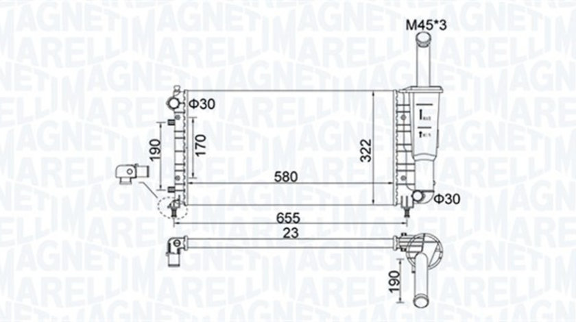 Radiator, racire motor (350213183600 MAGNETI MARELLI) FIAT,LANCIA