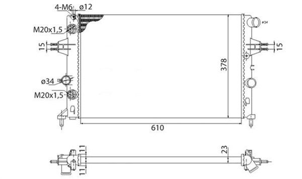 Radiator, racire motor (350213961003 MAGNETI MARELLI) OPEL