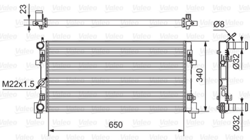 Radiator, racire motor (701522 VALEO) AUDI,SEAT,SKODA,VW