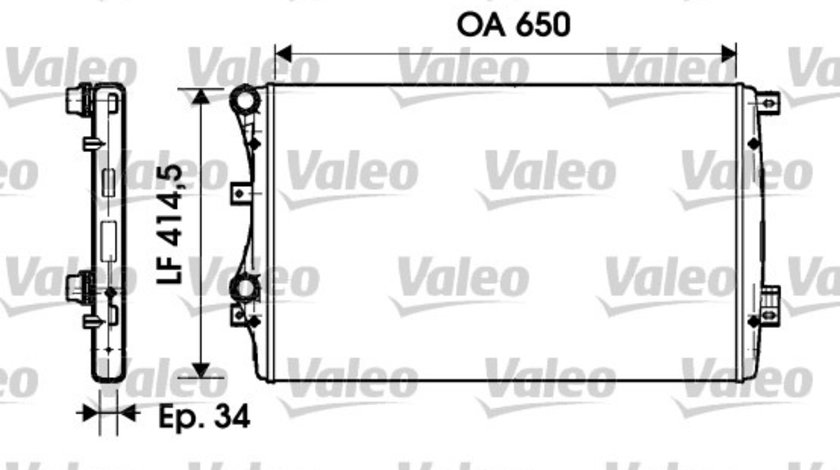 Radiator, racire motor (732872 VALEO) AUDI,SEAT,SKODA,VW