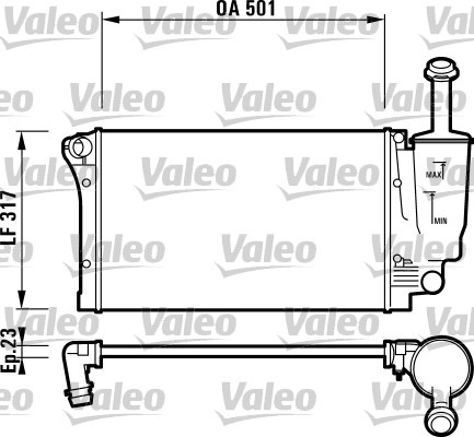 Radiator, racire motor (732924 VALEO) FIAT