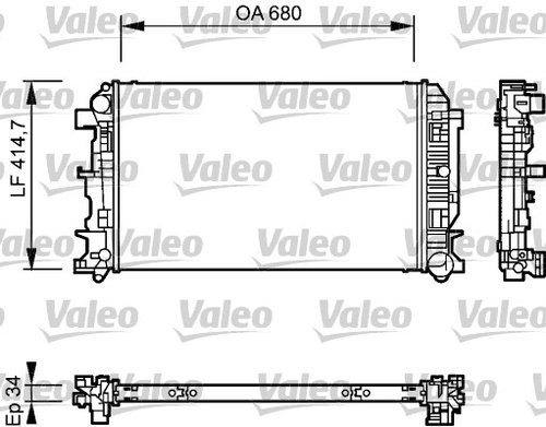 Radiator, racire motor (735084 VALEO) MERCEDES-BENZ,VW