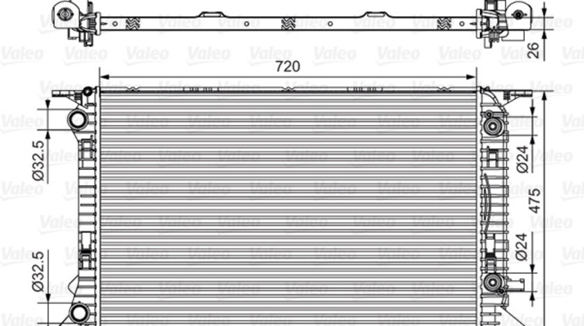 Radiator, racire motor (735472 VALEO) AUDI,PORSCHE