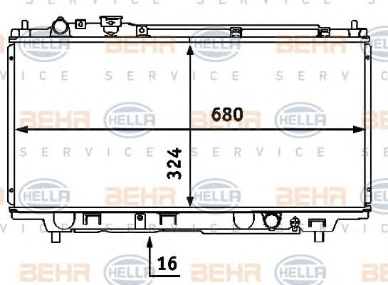 Radiator, racire motor (8MK376707474 HELLA) MAZDA