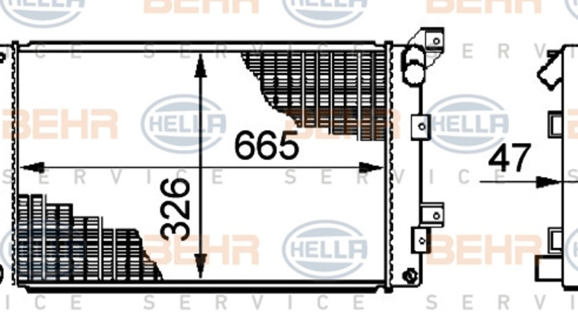 Radiator, racire motor (8MK376708511 HELLA) CHRYSLER