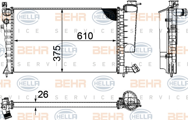 Radiator, racire motor (8MK376710264 HELLA) Citroen