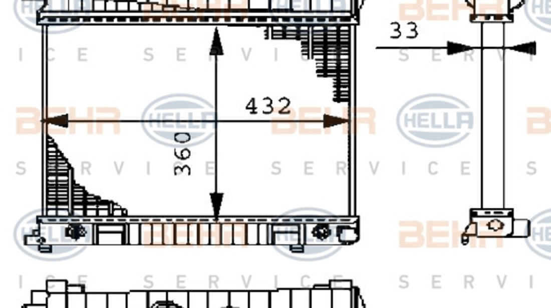 Radiator, racire motor (8MK376710274 HELLA) MERCEDES-BENZ