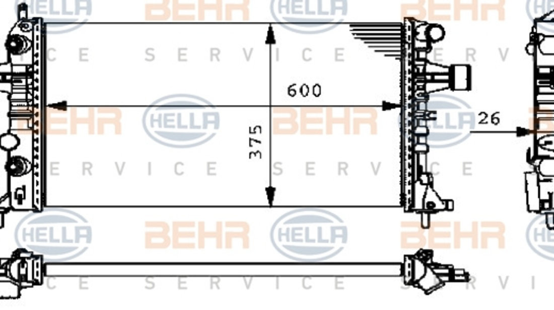 Radiator, racire motor (8MK376710324 HELLA) OPEL,VAUXHALL