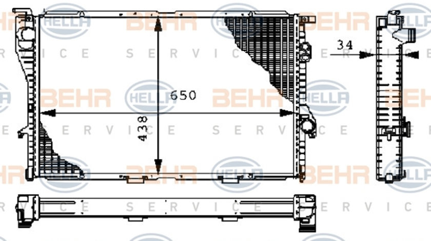 Radiator, racire motor (8MK376711114 HELLA) BMW