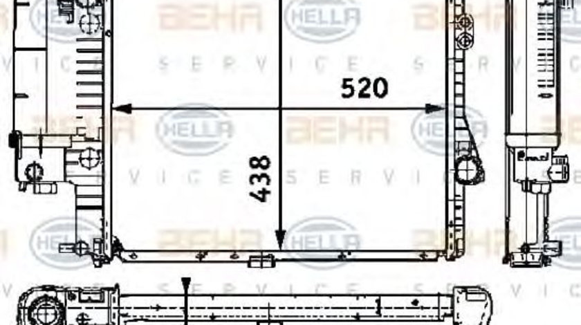 Radiator, racire motor (8MK376711244 HELLA) BMW