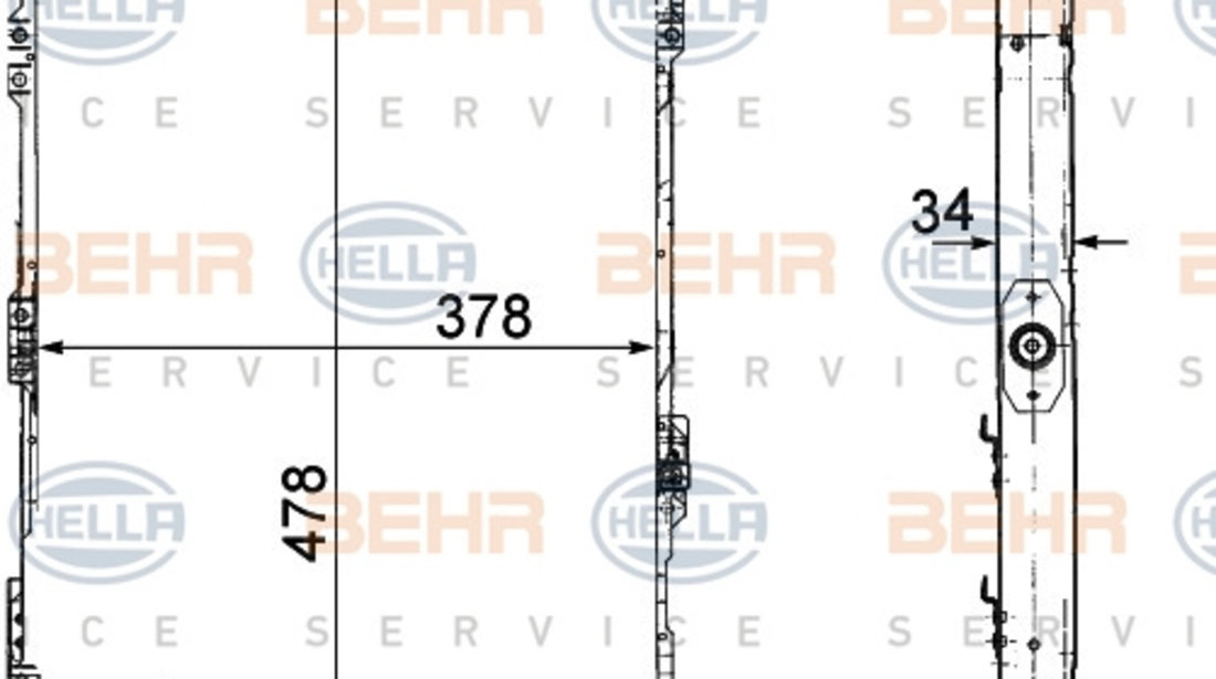 Radiator, racire motor (8MK376711274 HELLA) AUDI