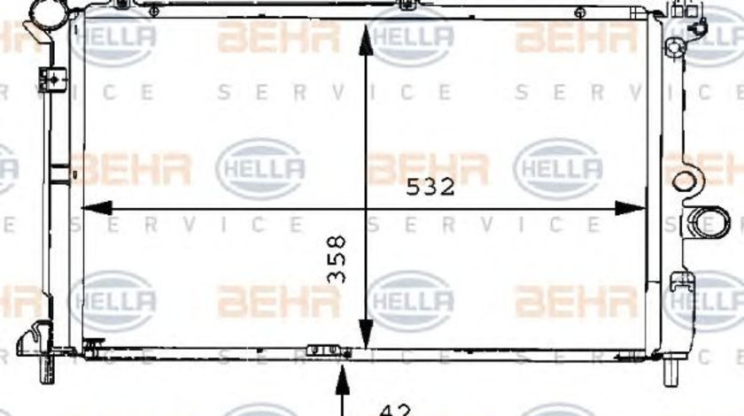 Radiator, racire motor (8MK376711764 HELLA) OPEL,VAUXHALL