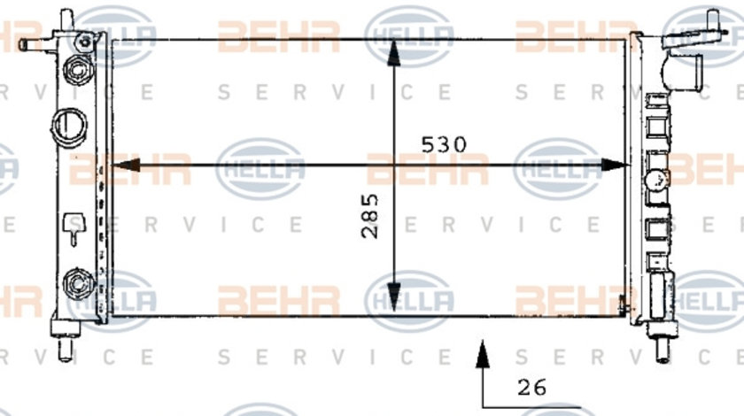 Radiator, racire motor (8MK376712014 HELLA) HOLDEN,OPEL,VAUXHALL