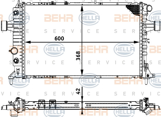 Radiator, racire motor (8MK376713014 HELLA) OPEL,VAUXHALL