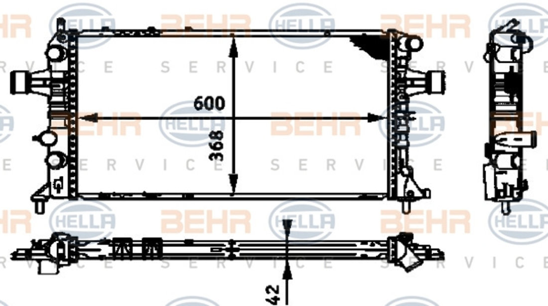 Radiator, racire motor (8MK376713021 HELLA) OPEL,VAUXHALL