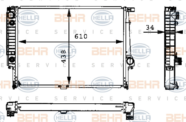 Radiator, racire motor (8MK376713074 HELLA) BMW
