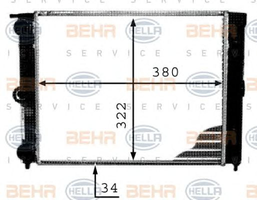 Radiator, racire motor (8MK376713344 HELLA) SEAT,VW