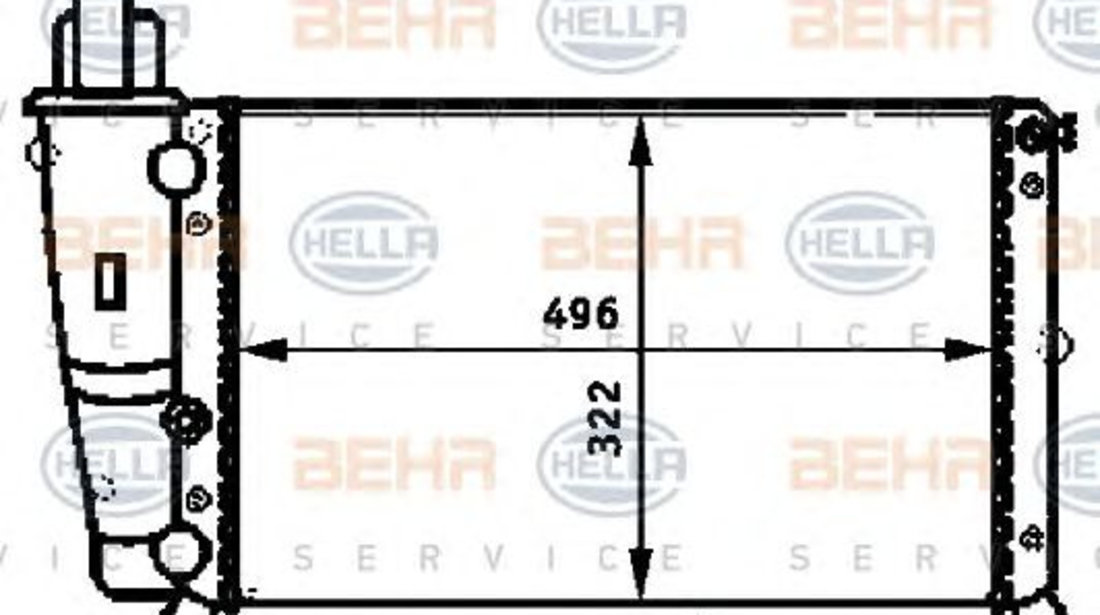 Radiator, racire motor (8MK376713384 HELLA) FIAT,LANCIA