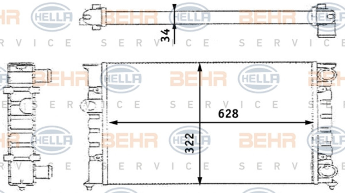 Radiator, racire motor (8MK376713424 HELLA) VW