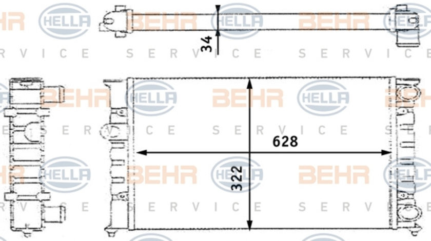 Radiator, racire motor (8MK376713424 HELLA) VW