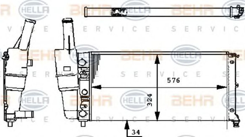 Radiator, racire motor (8MK376713544 HELLA) FIAT,LANCIA