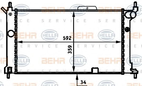 Radiator, racire motor (8MK376713584 HELLA) OPEL,VAUXHALL
