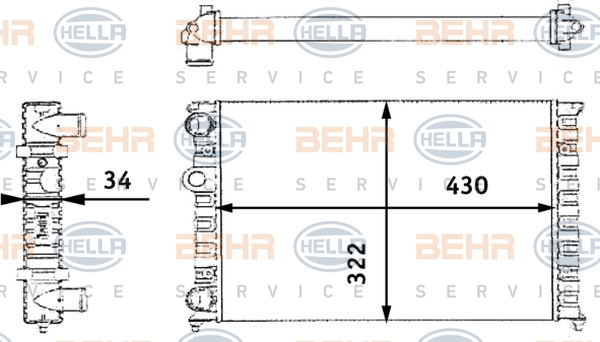 Radiator, racire motor (8MK376713744 HELLA) VW