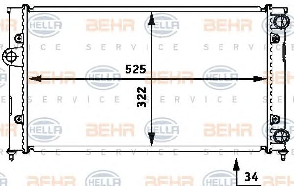 Radiator, racire motor (8MK376713764 HELLA) VW