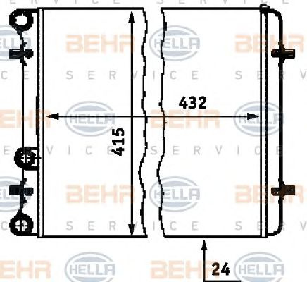 Radiator, racire motor (8MK376713774 HELLA) SEAT,SKODA,VW