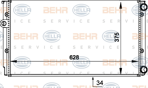Radiator, racire motor (8MK376714044 HELLA) VW
