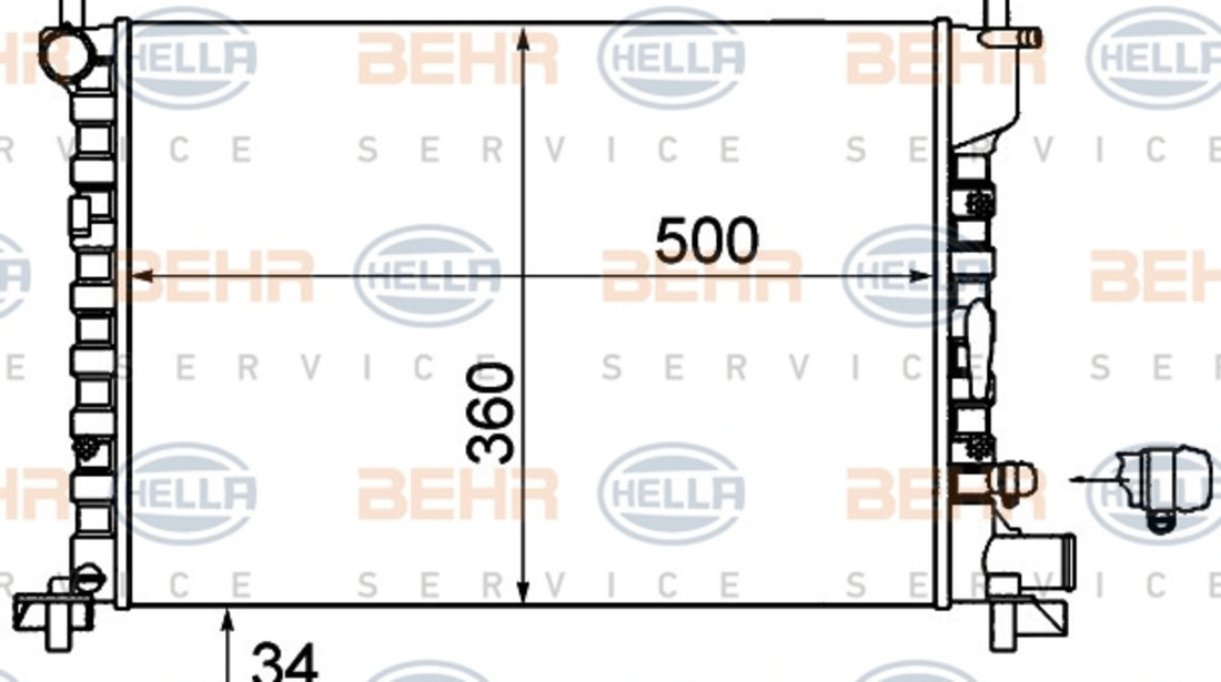 Radiator, racire motor (8MK376714244 HELLA) FORD,MAZDA