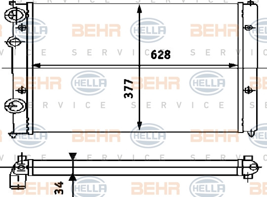 Radiator, racire motor (8MK376714444 HELLA) SEAT,VW