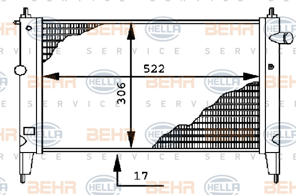 Radiator, racire motor (8MK376716071 HELLA) OPEL,VAUXHALL