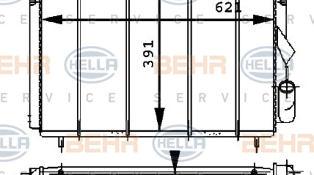 Radiator, racire motor (8MK376716211 HELLA) RENAULT