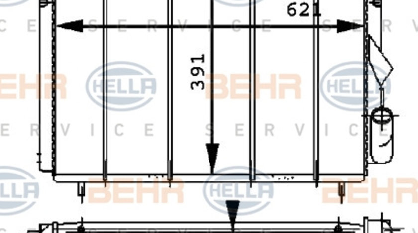 Radiator, racire motor (8MK376716211 HELLA) RENAULT