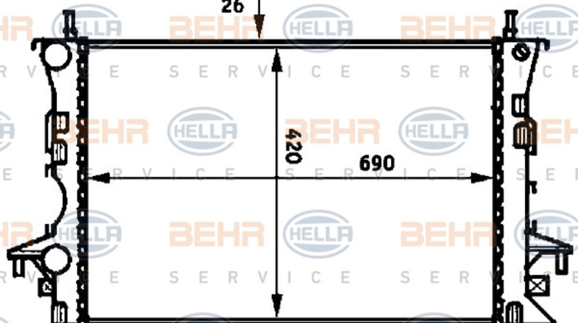 Radiator, racire motor (8MK376716284 HELLA) RENAULT