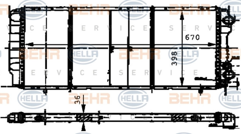 Radiator, racire motor (8MK376716571 HELLA) OPEL,RENAULT,VAUXHALL